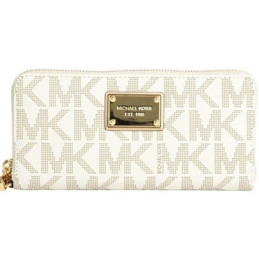 MICHAEL KORS Zippy Wallet Signature Vanilla